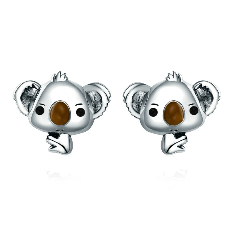 Earrings Womens Silver Koala Bear Earrings Silver