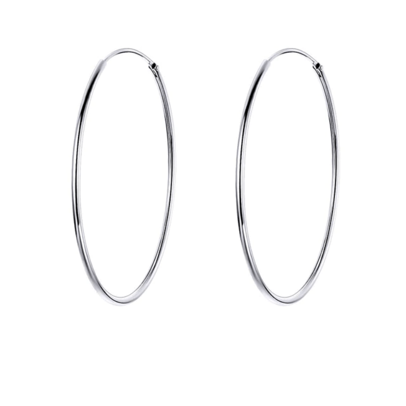 Earrings Womens Sterling Silver Large Hoop Earrings 40MM