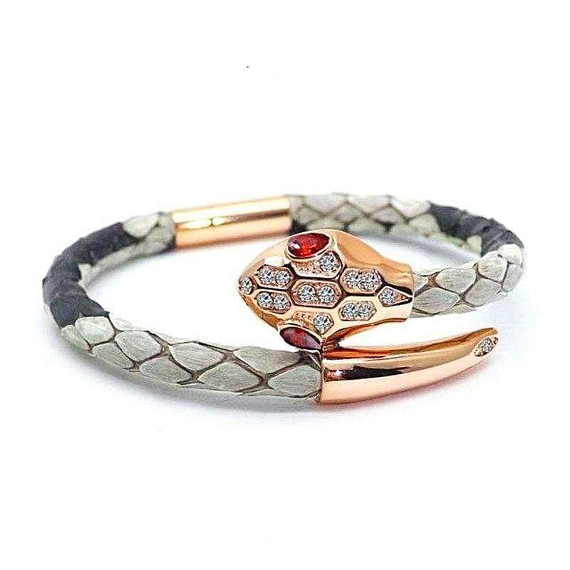 Luxury Leather Bracelet Leather Unique Leather Bracelets Rose Gold 17cm 