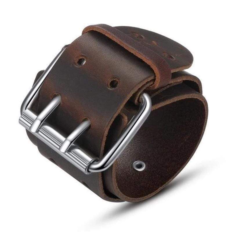 Vintage Wide Leather Bracelet Leather Unique Leather Bracelets Brown/1 Adjustable 