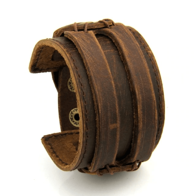 Double Strap Leather Bracelets bracelet by Unique Leather Bracelets