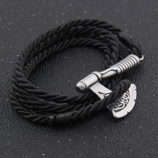 Valknut Axe Amulet Charm Leather Bracelet bracelet by Unique Leather Bracelets