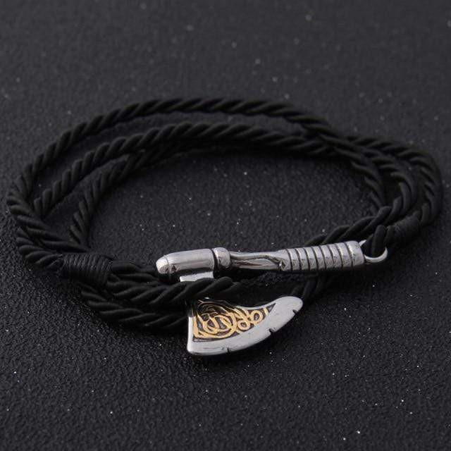 Valknut Axe Amulet Charm Leather Bracelet bracelet by Unique Leather Bracelets