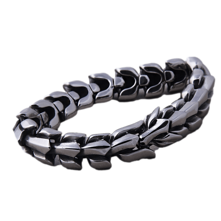 Mens Link Silver Chain Link Chain Unique Leather Bracelets Silver NC 21cm