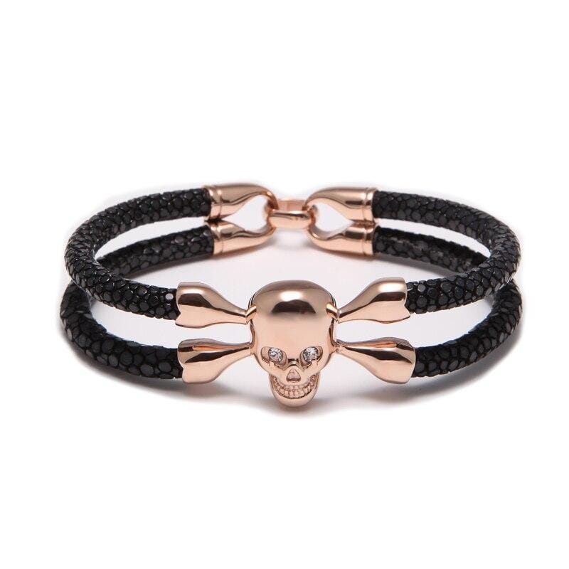 Mens Leather Bracelet Mens Exotic Luxury Leather Red Eye Bracelet