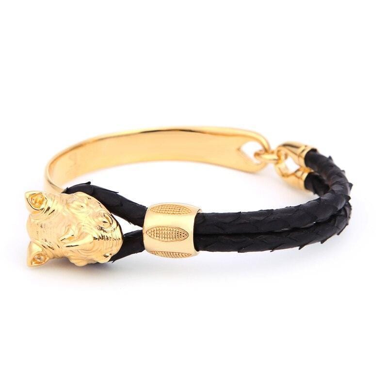 Rhinoceros of Courage Luxury Leather Bracelet Leather Unique Leather Bracelets   