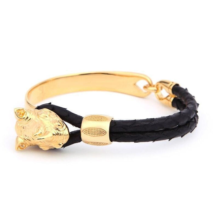 Rhinoceros of Courage Luxury Leather Bracelet Leather Unique Leather Bracelets   