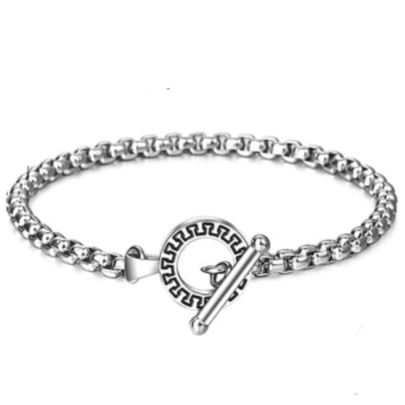 Silver Cuban Link Chain Mens Stainless Steel Bracelets Link Chain Unique Leather Bracelets 20cm Silver 