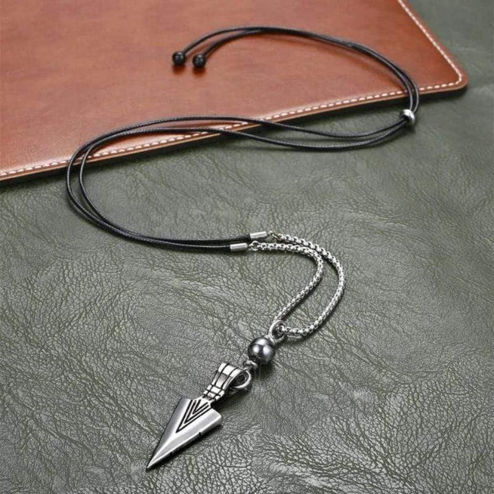 Mens Beaded Arrowhead Necklaces Necklaces Unique Leather Bracelets Silver/Silver  