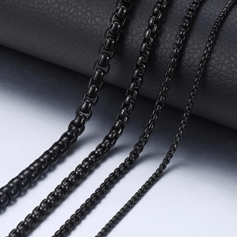 Black Stainless Steel Necklaces Necklaces Unique Leather Bracelets 18 inch Black 