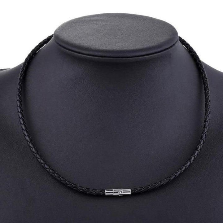 Mens Classic Leather Choker Necklace bracelet by Unique Leather Bracelets