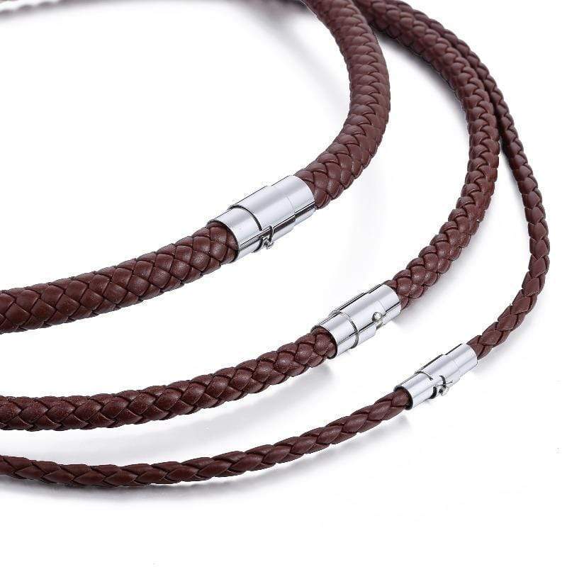Mens Classic Leather Choker Necklace bracelet by Unique Leather Bracelets