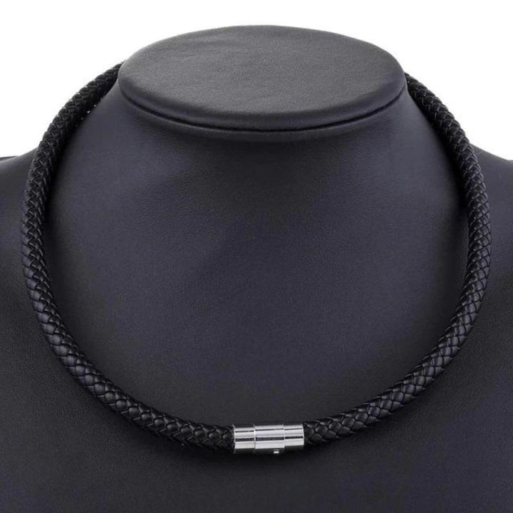 Mens Classic Leather Choker Necklace bracelet by Unique Leather Bracelets