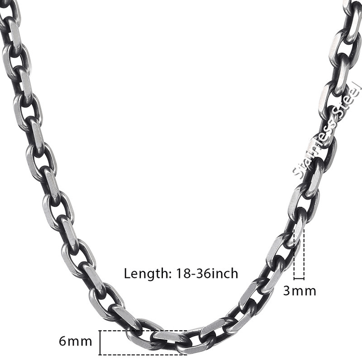 Necklaces Mens Wide Stainless Steel Cuban Link Chain Necklace