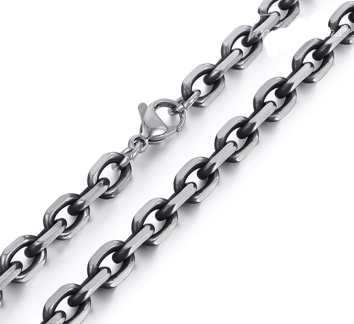 Mens Wide Stainless Steel Cuban Link Chain Necklace bracelet by Unique Leather Bracelets