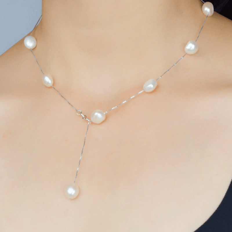 Womens Classic Stunning Pearl Necklace Necklaces Unique Leather Bracelets 45cm White 
