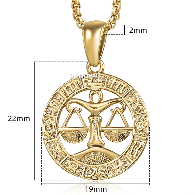 Necklaces Womens Gold Libra Pendant Necklace