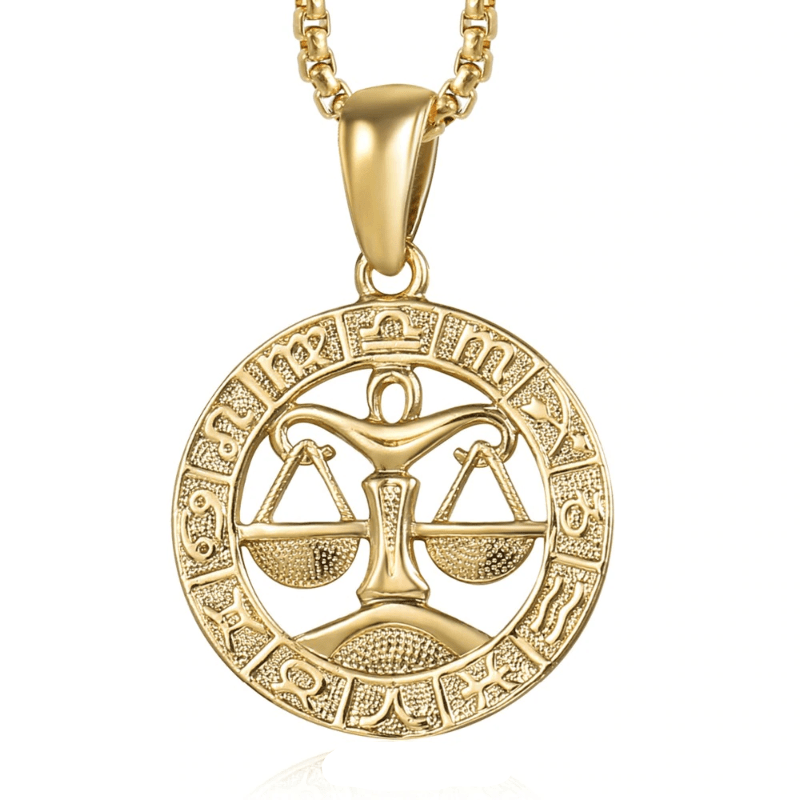 Necklaces Womens Gold Libra Pendant Necklace 18 inch / Gold