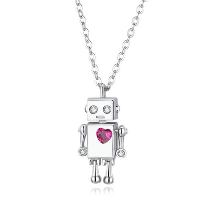 Womens Robot Love Pendant Necklace bracelet by Unique Leather Bracelets