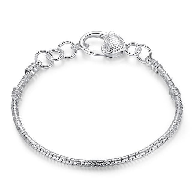 Adjustable Snake Chain Bracelet Link Chain Unique Leather Bracelets Silver/Silver Adjustable 