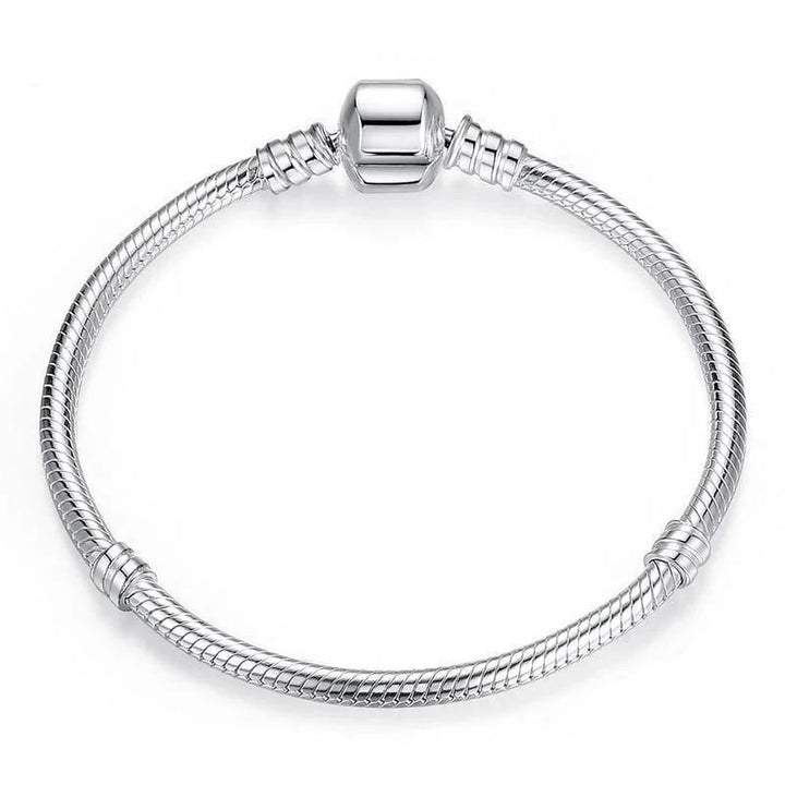 Classic Sterling Silver Bracelet Charm Unique Leather Bracelets 20cm  