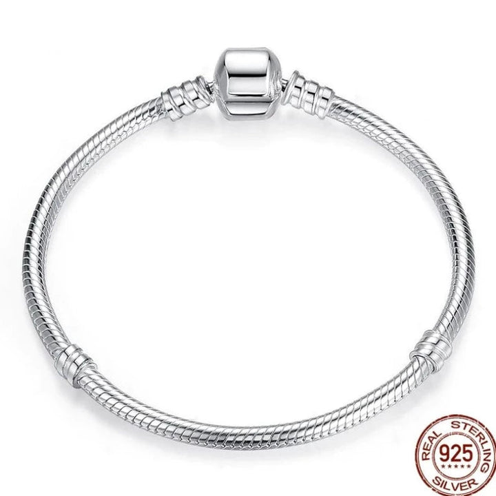 Classic Sterling Silver Bracelet Charm Unique Leather Bracelets   