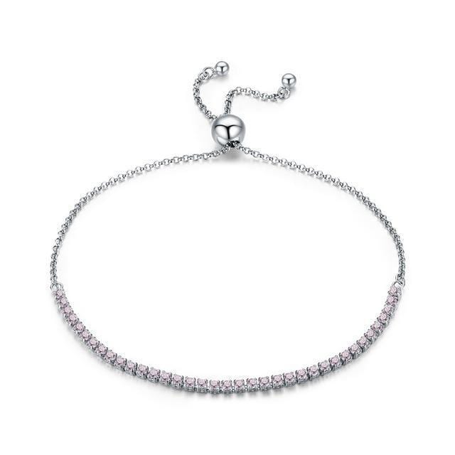 Friendship Bracelet Link Chain Unique Leather Bracelets Pink Adjustable 