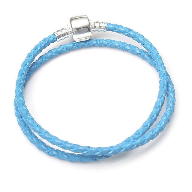 Leather Rope Bracelets: The Perfect Way to Stack Your Style Leather Unique Leather Bracelets Blue/3 17cm 