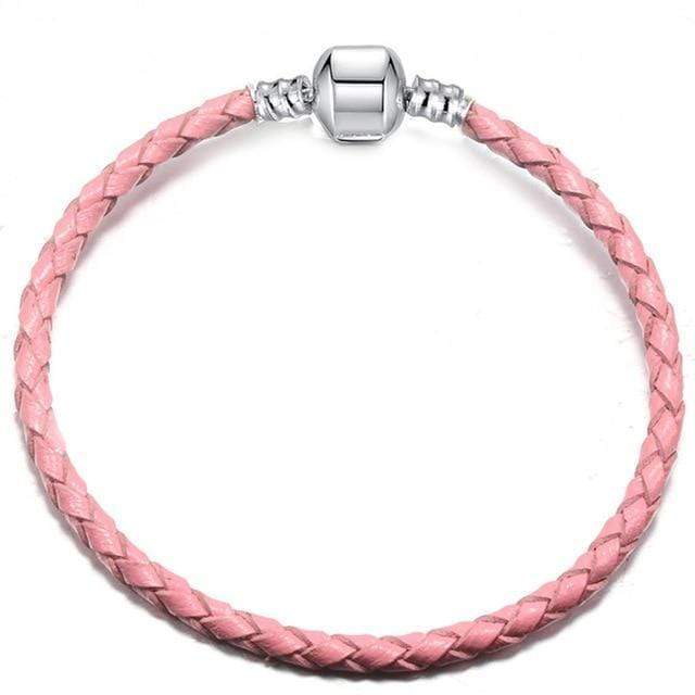Leather Rope Bracelets: The Perfect Way to Stack Your Style Leather Unique Leather Bracelets Pink/1 17cm 