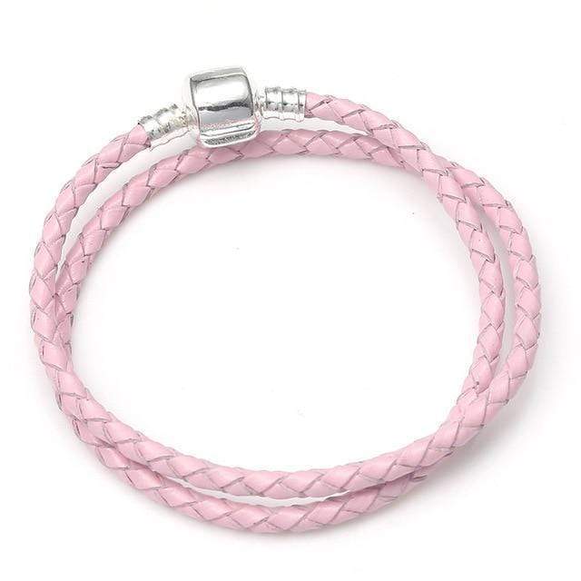 Leather Rope Bracelets: The Perfect Way to Stack Your Style Leather Unique Leather Bracelets Pink/3 17cm 