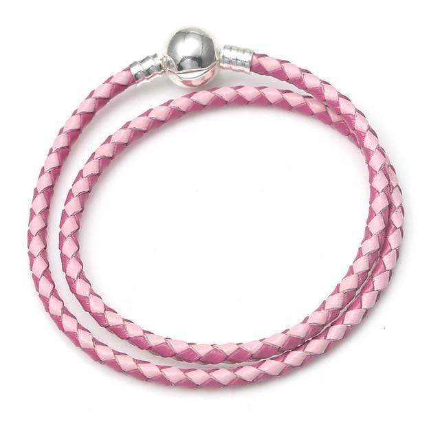 Leather Rope Bracelets: The Perfect Way to Stack Your Style Leather Unique Leather Bracelets Pink/4 17cm 