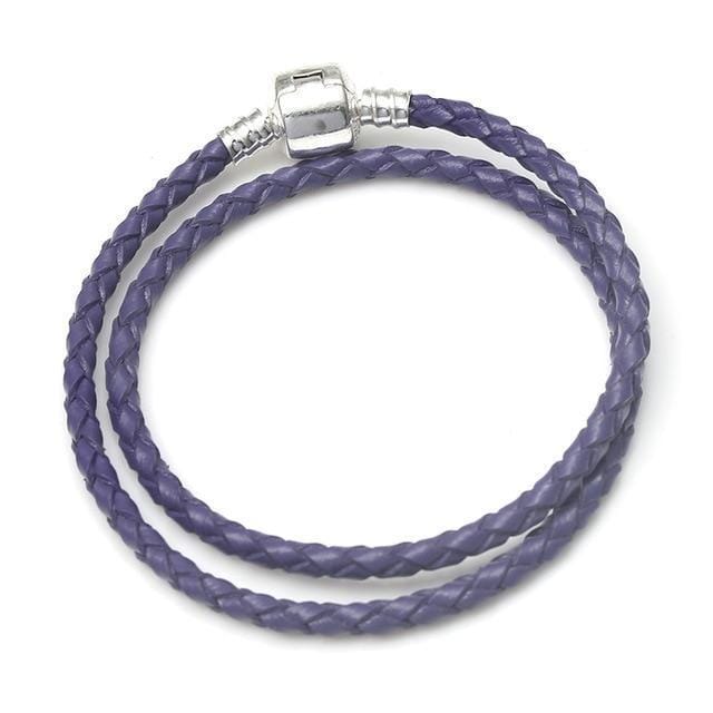 Leather Rope Bracelets: The Perfect Way to Stack Your Style Leather Unique Leather Bracelets Purple 17cm 