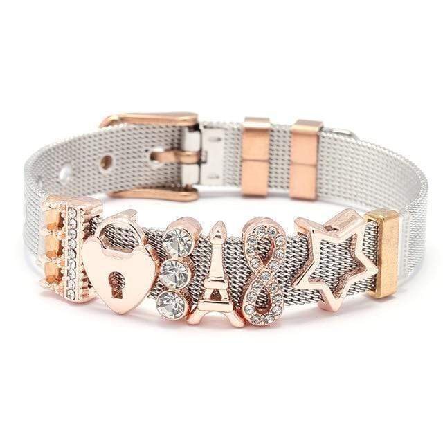 Reflex Bracelet Charm Unique Leather Bracelets Silver/24 Adjustable 