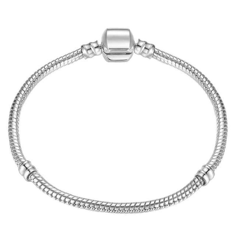 Shimmering Chain Bracelet Charm Unique Leather Bracelets Silver 17cm 