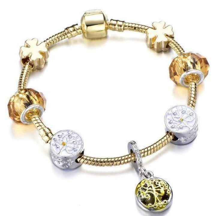 Tree of Life Bracelet Charm Unique Leather Bracelets 18cm Antique Gold 