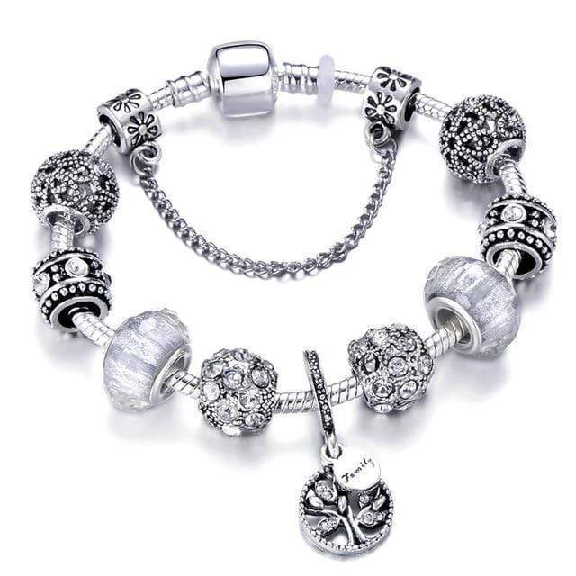 Tree of Life Bracelet Charm Unique Leather Bracelets 18cm Black Gun 