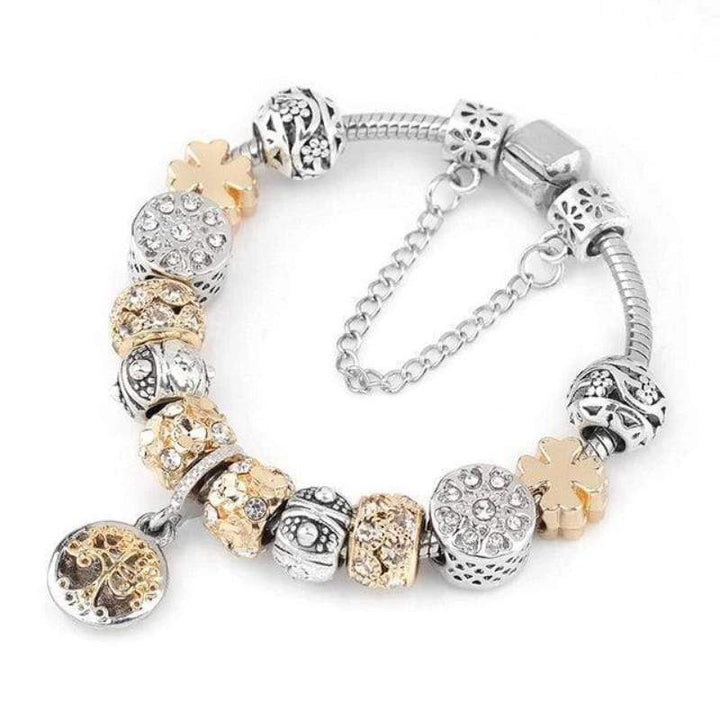 Tree of Life Bracelet Charm Unique Leather Bracelets 18cm Butterscotch 