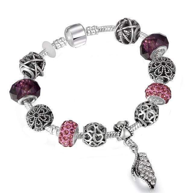 Tree of Life Bracelet Charm Unique Leather Bracelets 18cm Platinum 