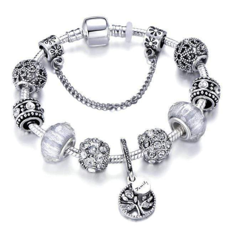 Tree for Life Bracelet Charm Unique Leather Bracelets 18cm Black Gun 