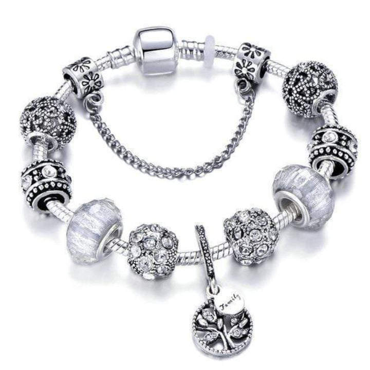 Tree for Life Bracelet Charm Unique Leather Bracelets 18cm Black Gun 